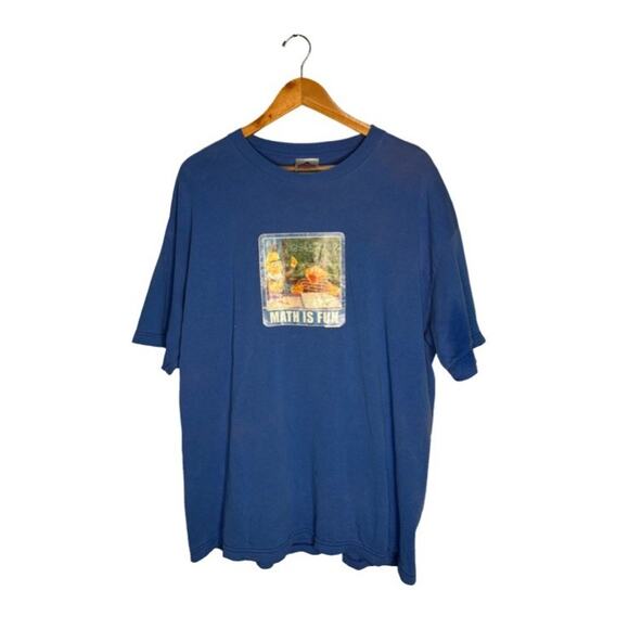 Sesame Street T Shirt Math Is Fun Bert Ernie Size XL Mens Blue Cotton Grunge - Picture 7 of 7